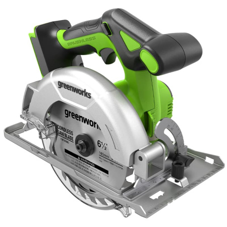 Циркулярная пила аккумуляторная Greenworks Арт. 1501607, 24 V, бесщеточная, 57 мм, без АКБ и ЗУ