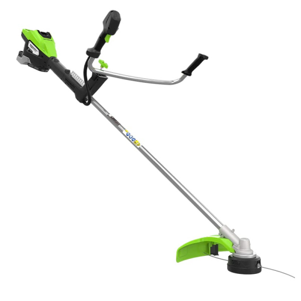 Триммер аккумуляторный Greenworks, 82V, 2,0 кВт, 46 см, c трехлопастным ножом и кусторезом, без АКБ Триммер аккумуляторный Greenworks, 82V, 2,0 кВт, 46 см, c трехлопастным ножом и кусторезом, без АКБ