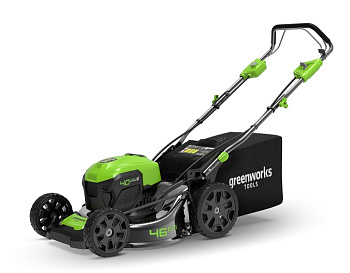 Газонокосилка аккумуляторная Greenworks Арт.2506807UG, 40V, 46см, самоходная, бесщеточная, c 1хАКБ 5
