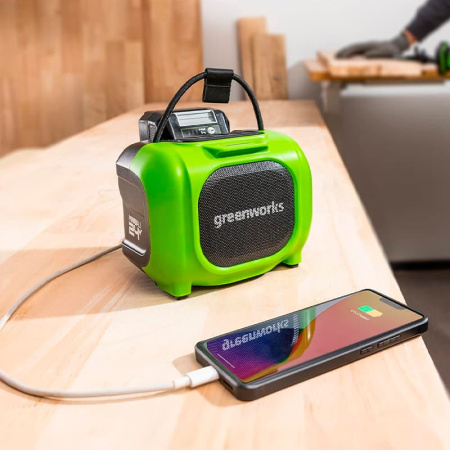 Беспроводная акустическая система аккумуляторная Greenworks Арт.3503107, 24V/220V, без АКБ и ЗУ