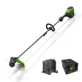 Триммер аккумуляторный Greenworks GD60LT, 60V, 40 см, бесщеточный, с АКБ 6АЧ и ЗУ