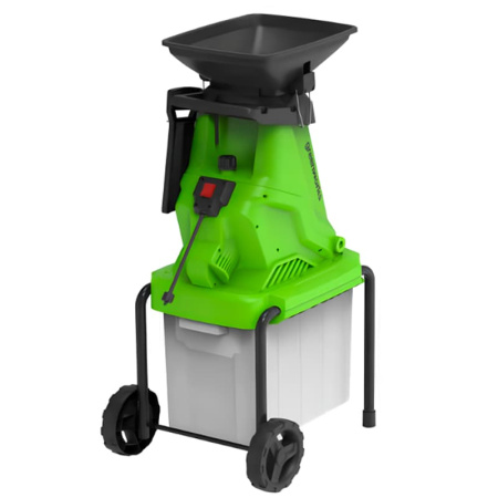 Измельчитель садовый электрический Greenworks Арт. 2208007, 220 В, 2800 Вт с контейнером
