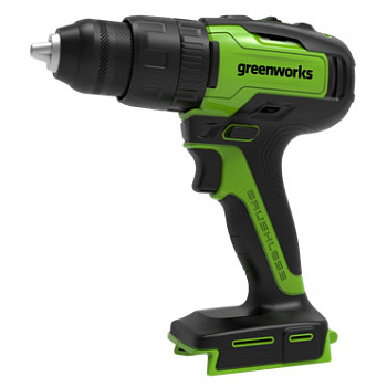 Дрель-шуруповерт ударная аккумуляторная Greenworks GD24DD60, 24V, бесщеточная, без АКБ и ЗУ Дрель-шуруповерт ударная аккумуляторная Greenworks GD24DD60, 24V, бесщеточная, без АКБ и ЗУ