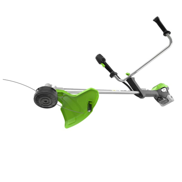 Триммер аккумуляторный Greenworks, 82V, 2,0 кВт, 46 см, c трехлопастным ножом и кусторезом, без АКБ Триммер аккумуляторный Greenworks, 82V, 2,0 кВт, 46 см, c трехлопастным ножом и кусторезом, без АКБ