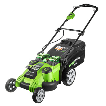 Газонокосилка аккумуляторная Greenworks G40LM49DB, TwinForce, 40V, 49 см, без АКБ и ЗУ