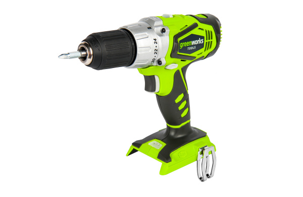 Дрель-шуруповерт ударная аккумуляторая Greenworks G24CD, 24V, без АКБ и ЗУ Дрель-шуруповерт ударная аккумуляторая Greenworks G24CD, 24V, без АКБ и ЗУ