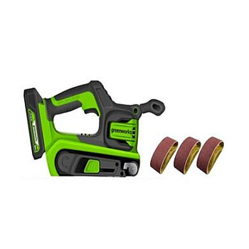 Ленточная шлифовальная машина бесщеточная аккумуляторная Greenworks G24BS, 24 В, без АКБ и ЗУ