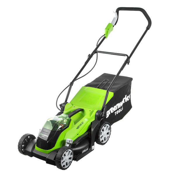 Газонокосилка аккумуляторная Greenworks, 40V, G40LM35K6, 35 см, c 1хАКБ 6 А.ч и ЗУ Газонокосилка аккумуляторная Greenworks, 40V, G40LM35K6, 35 см, c 1хАКБ 6 А.ч и ЗУ